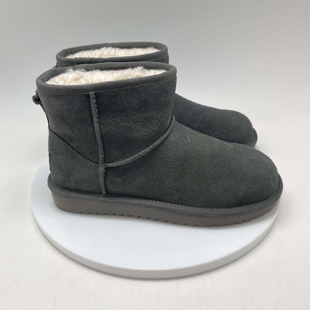 Koolaburra by UGG Mini‎ II Boots Womens 5 Gray Suede Short Fur Lined Shoes